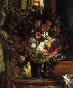 Eugene Delacroix A Vase of Flowers on a Console USA oil painting artist